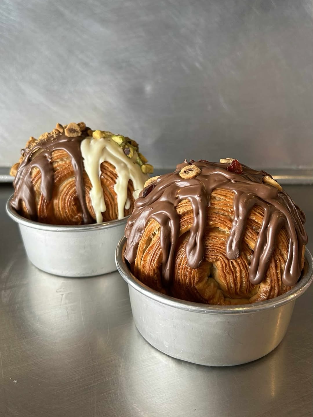 Nutella and hazelnut pistachio croissants